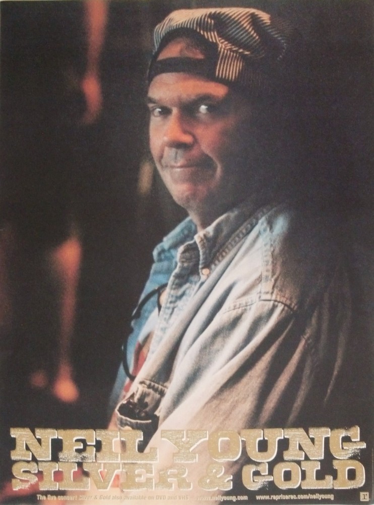 NEIL YOUNG: 2 U.S. PROMO POSTERS "SILVER & GOLD /SATURDAY NIGHT LIVE PERFORMANCE