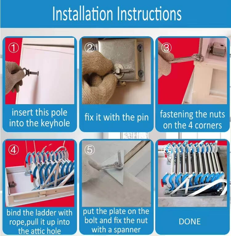 Drop Down Attic Steps Rough Opening Size 30 In x 30 In
