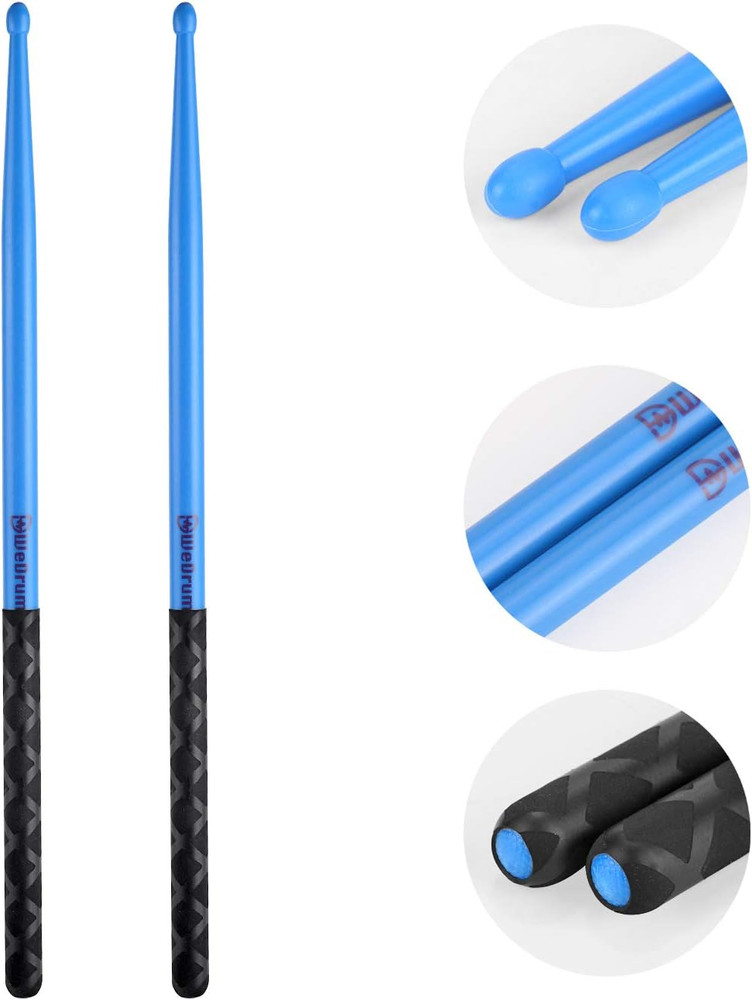 5A Nylon Drumsticks for Drum Set Light Durable Plastic Exercise ANTI-SLIP Handle