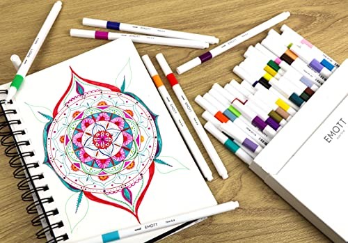 Emott Fineliner Pen Set #1, 40-Colors, Assorted Solid Minimalist