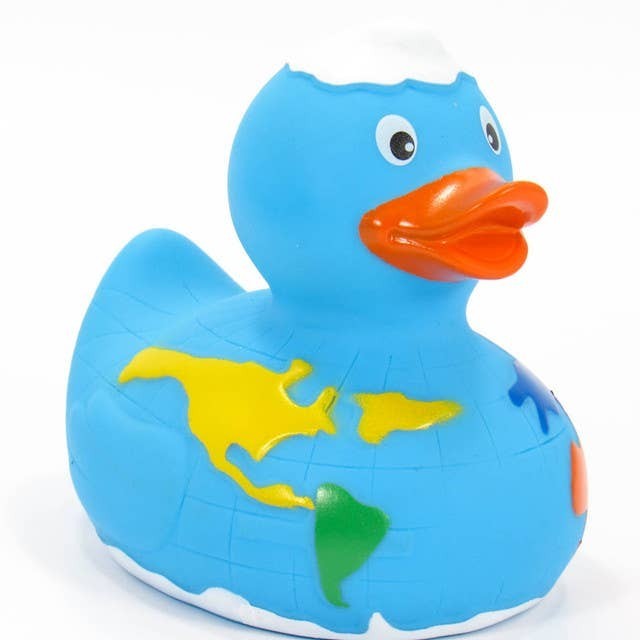 World Globe Map Rubber Duck 🌍🦆