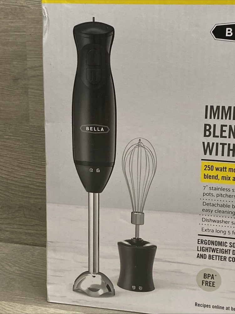BELLA Immersion Hand Blender with Whisk Attachment