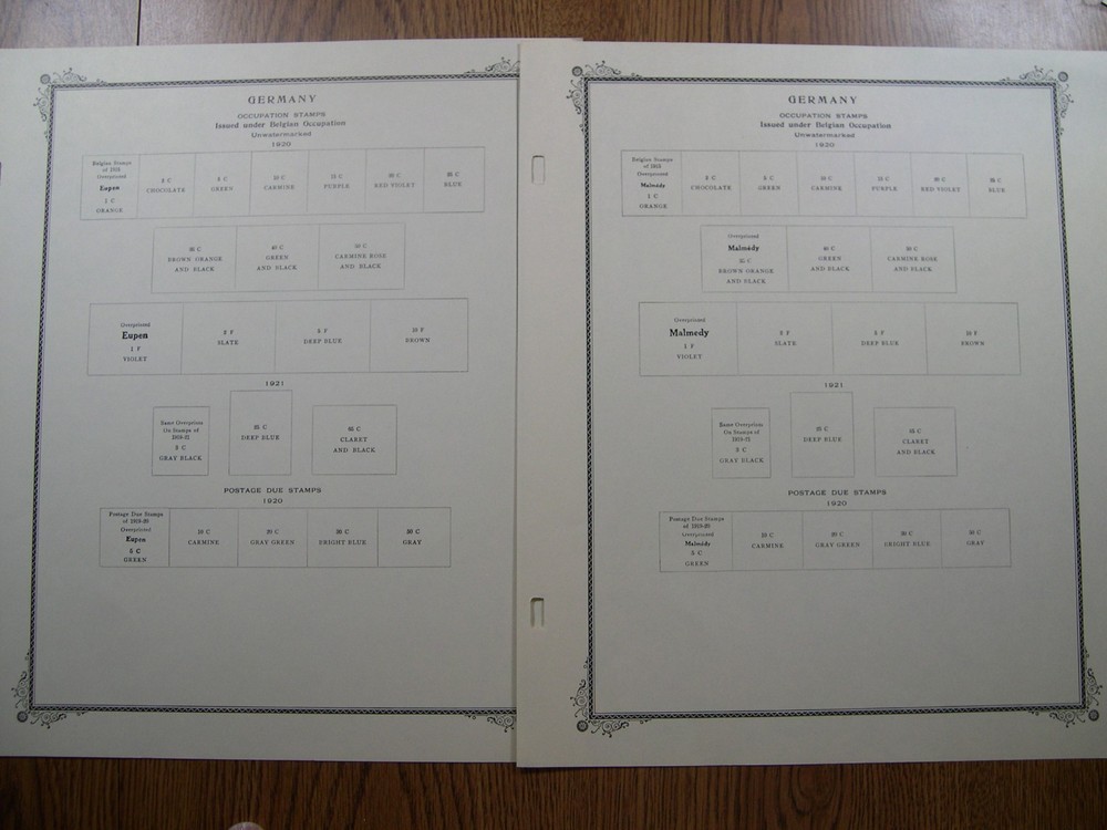 GERMANY OCCUPATION Scott Specialty album pages (no stamp) UX1