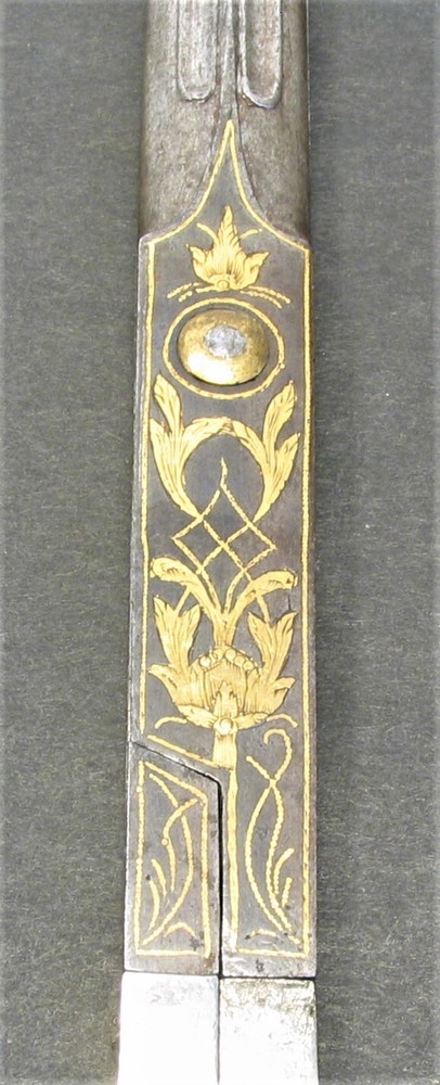 Antique Ottoman Calligraphy SCISSORS Gold Damascened Rare Solid Silver Handles