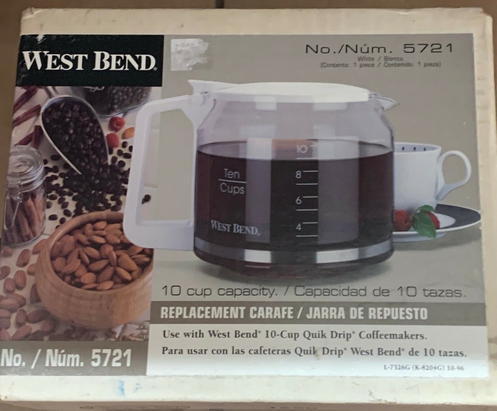 WEST BEND BLACK QUICK DRIP 10 CUPS Replacement Coffee Carafe No 5720