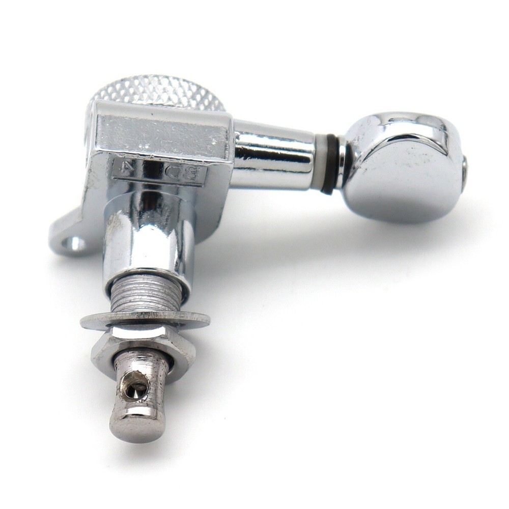 6L inline Guitar Threaded Locking Tuners String Tuning Pegs Machine Heads Silver