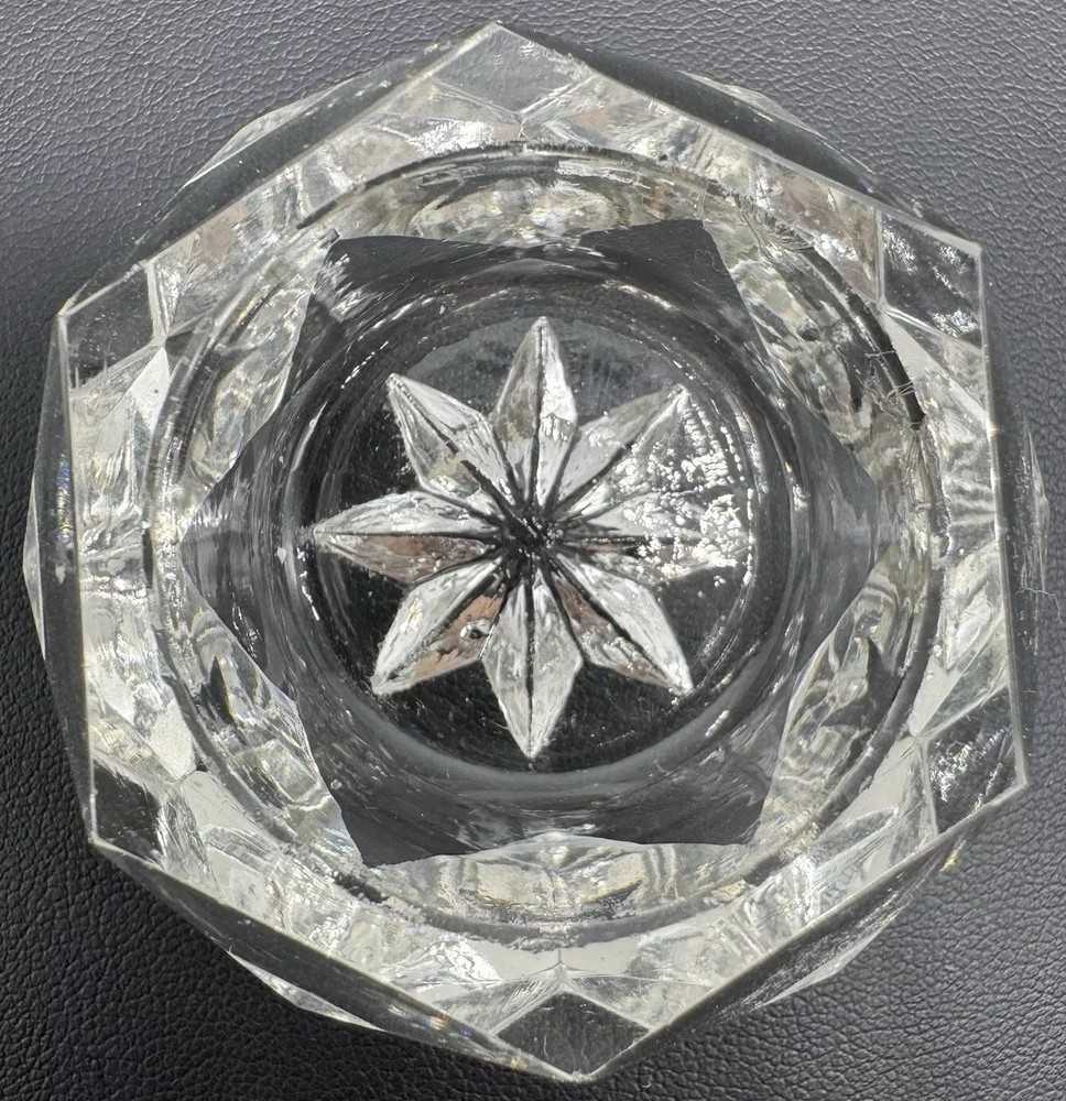 Antique 2 Richards & Hartley EAPG Star Pattern Open Salt Cellars Dips 2.25”W
