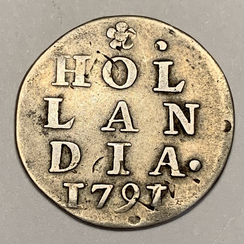 1700s Silver Coin - Netherlands Holland 2 Stuiver - Multiple Errors
