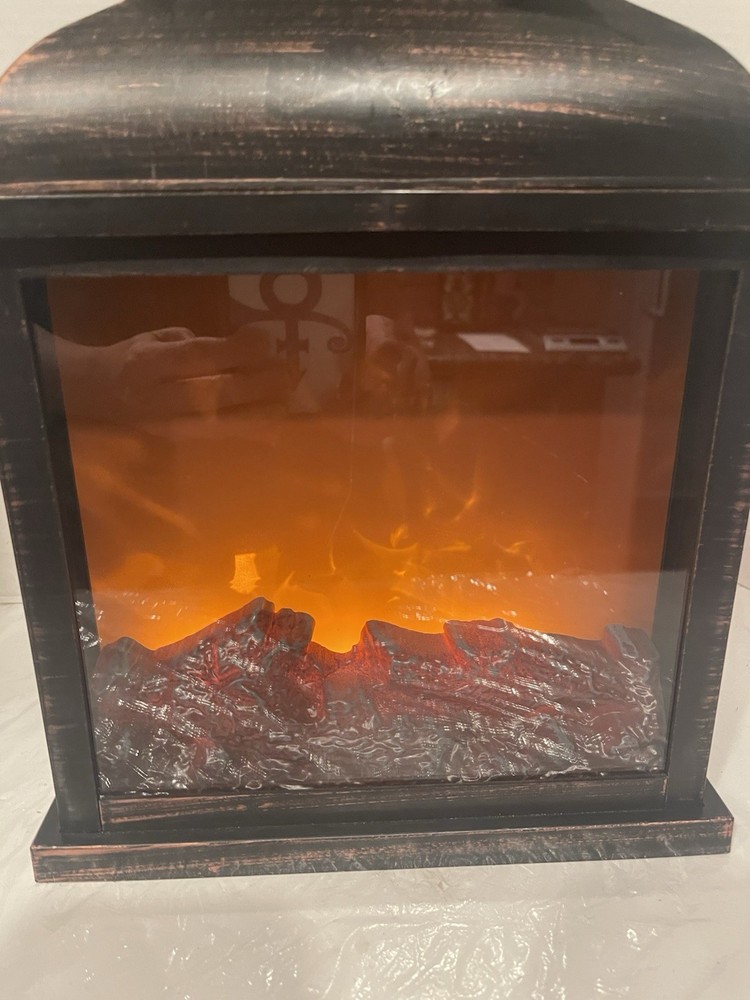 Log fire Lantern with 5 hr timer