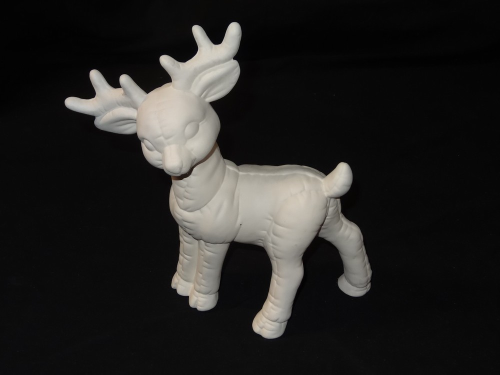 11" Plaster Paintable Reindeer Figurine