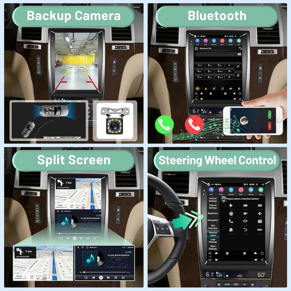 [2G+64G] 9.7 inch Vertical Touch Screen Carplay/Android Bluetooth Backup r3034