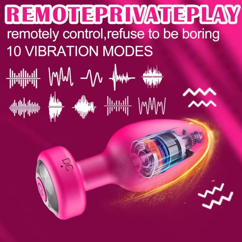 Remote Control Vibrating Butt Plug, Silicone Anal Plug Rechargeable Waterproof