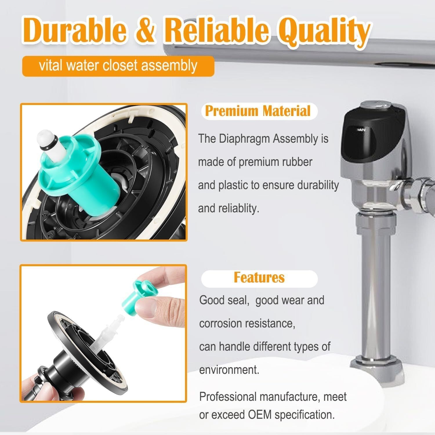 EBV-1020-A Flex Tube Diaphragm Kit for Sloan G2 Optima Plus Sensor Flushometers