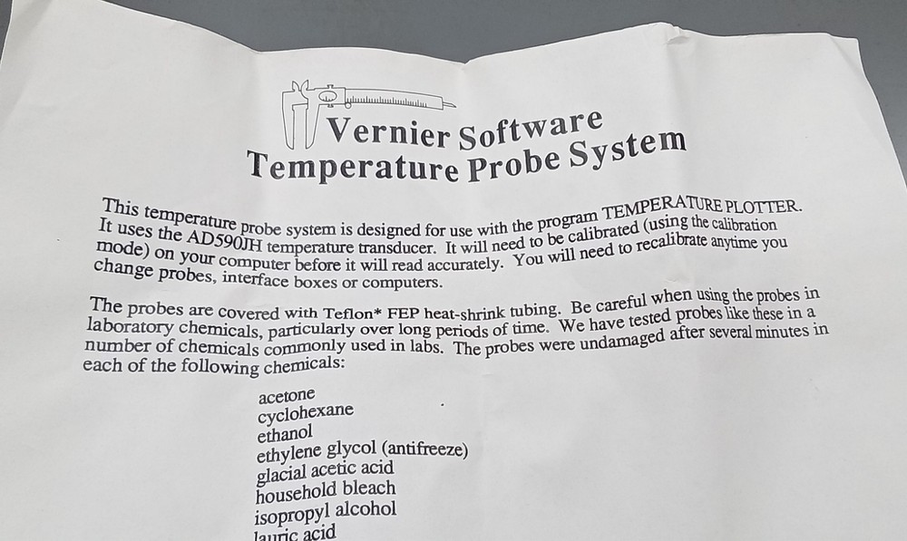 1 NOS Vernier Software 4 -Probe Temperature System