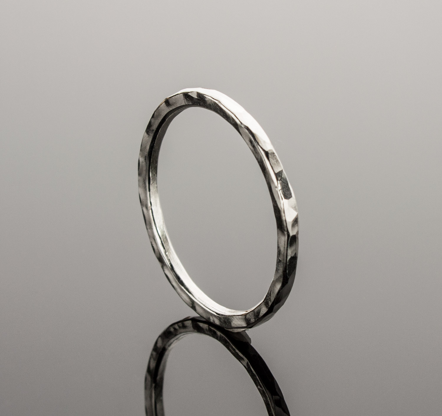 Stacking Ring .925 Sterling Silver Hammered Texture Handcrafted Ring Single Ring