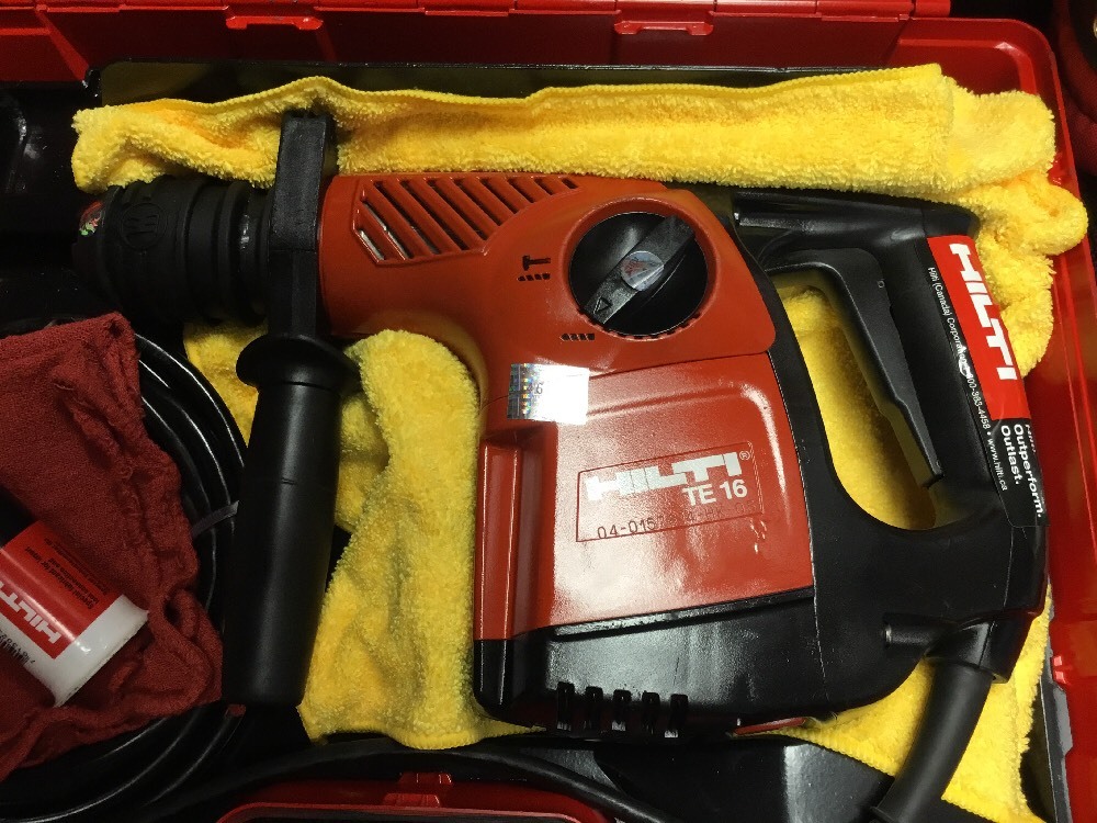 HILTI TE 16 HAMMER DRILL, PREOWNED, FREE TABLET, BITS, EXTRAS, QUICK SHIP