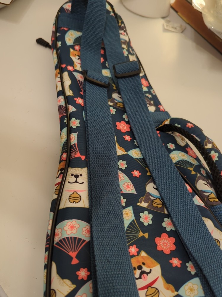 Violin Backpack Padded Cat Design Pocket Handle Adjustable Straps