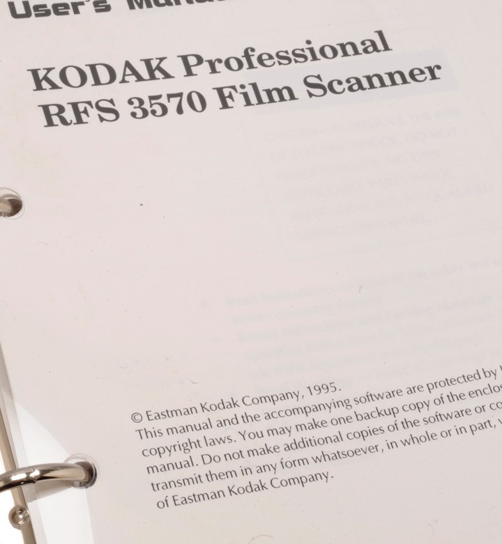 KODAK RFS 3570 SCANNER MANUAL & REFERENCE ITEMS