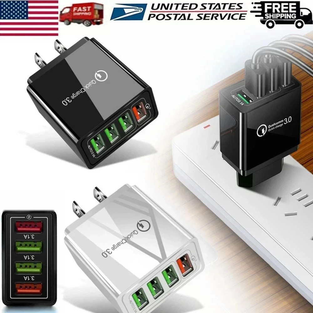Hyper Charge Pro Charger – 4-Port Quick Charge for Android iPhone Fast Charging