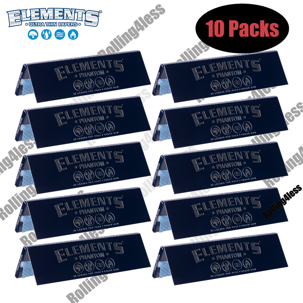 🆕Elements King Size Wide Phantom Rolling Papers Phenomenally Thin | 10 Packs
