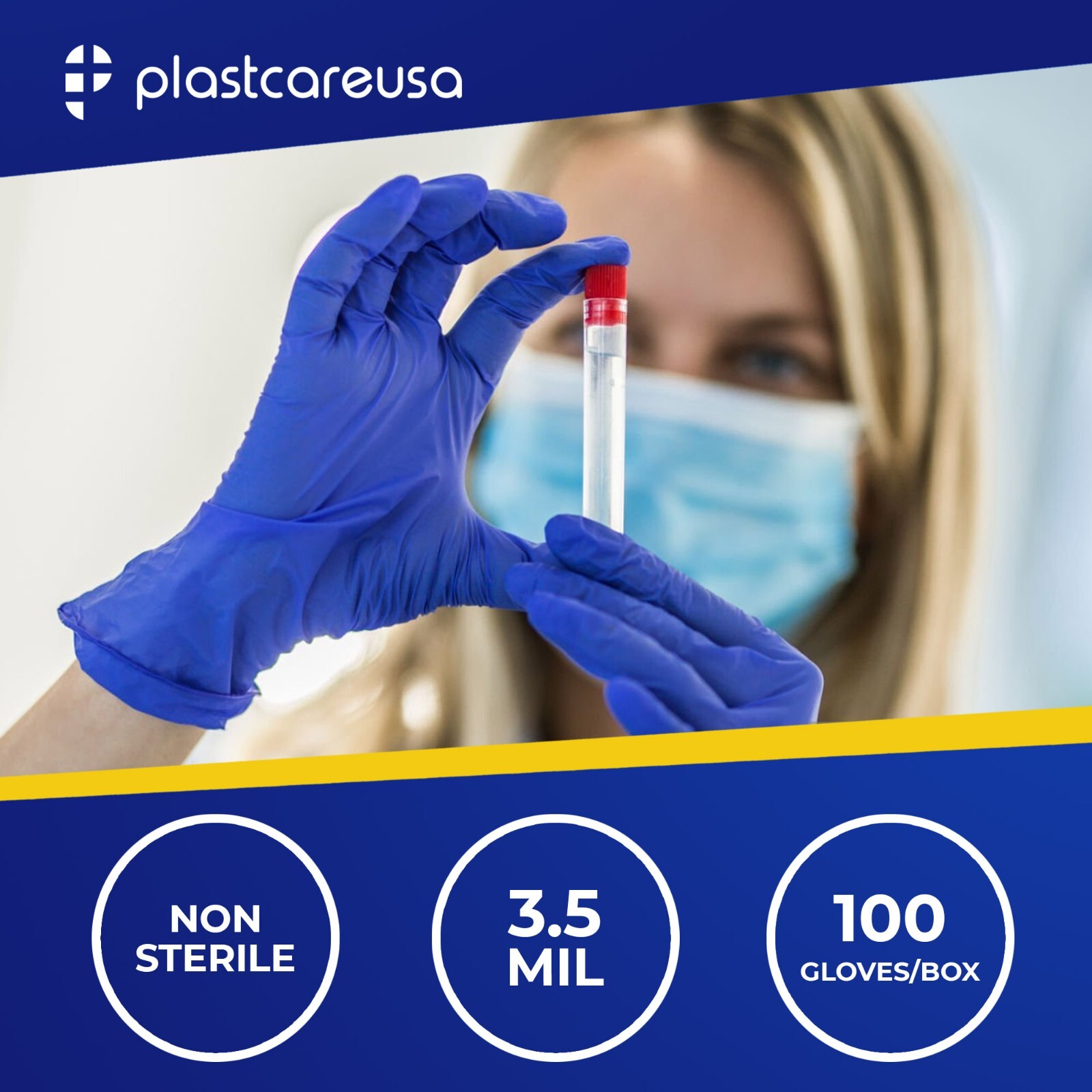 1000 Nitrile Disposable Medical Exam Gloves 3.5 Mil. (Vinyl, Latex, Powder Free)