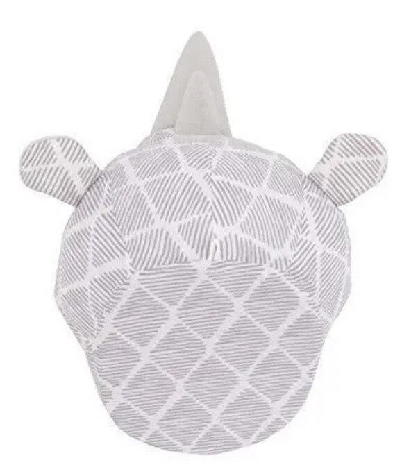 NoJo Grey & White Rhino Plush Head Wall Decor, Grey, White