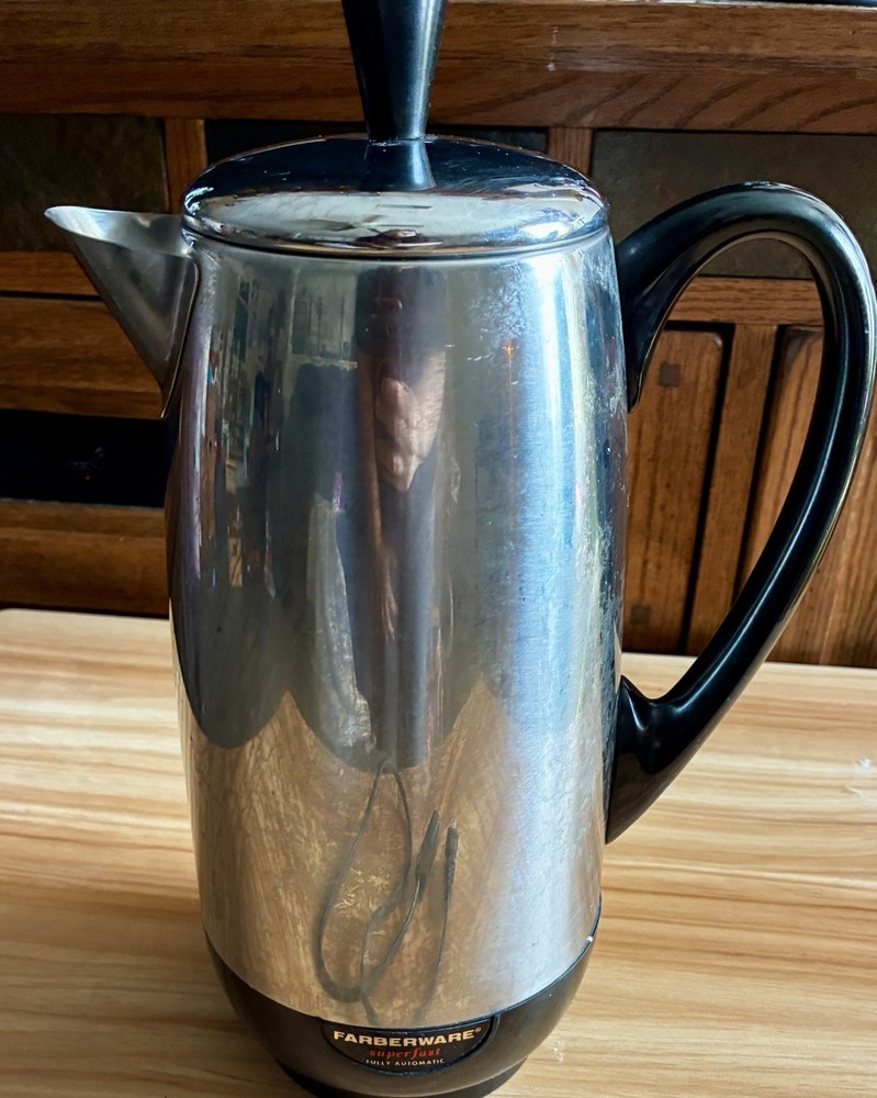 Vtg USA Made Farberware Superfast Automatic Percolator Coffee Pot Maker No.142B