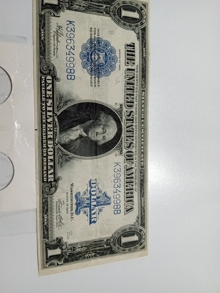 1923 ONE SILVER DOLLAR HORSE BLANKET SILVER CERTIFICATE LARGE SIZE US MINT NOTE