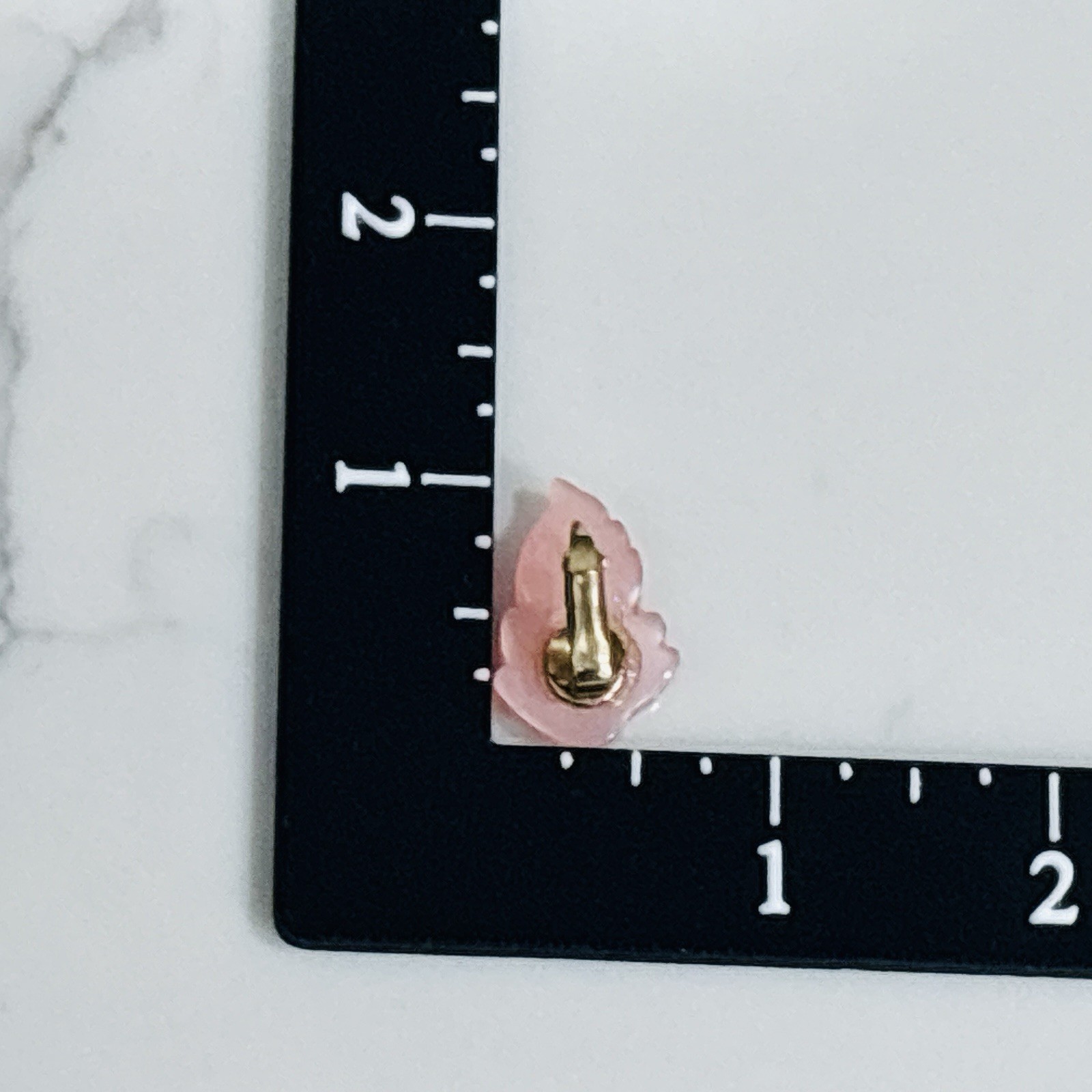 Vintage Clip On Earrings Frosted Lucite Rhinestone Thermoset Pink MCM Lot of 2