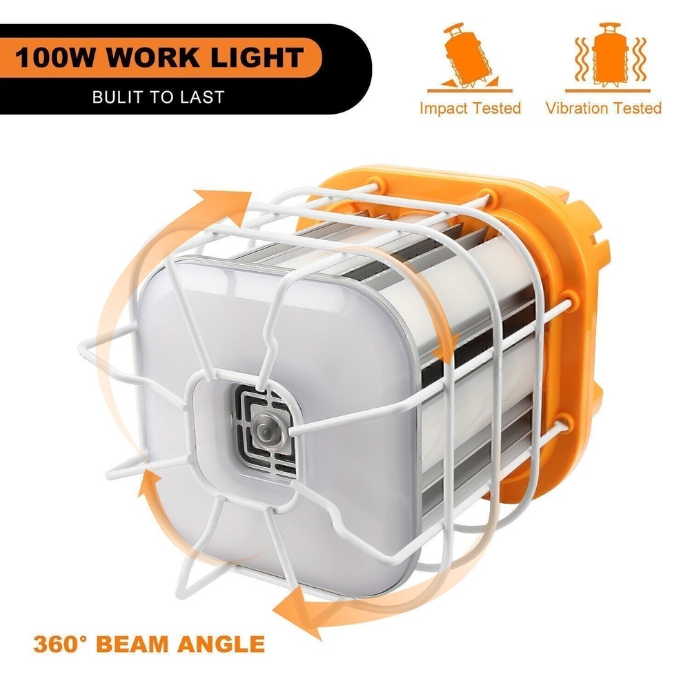 Led Temporary Work Light 100W, Linkable Warehouse High Bay Construction Lights