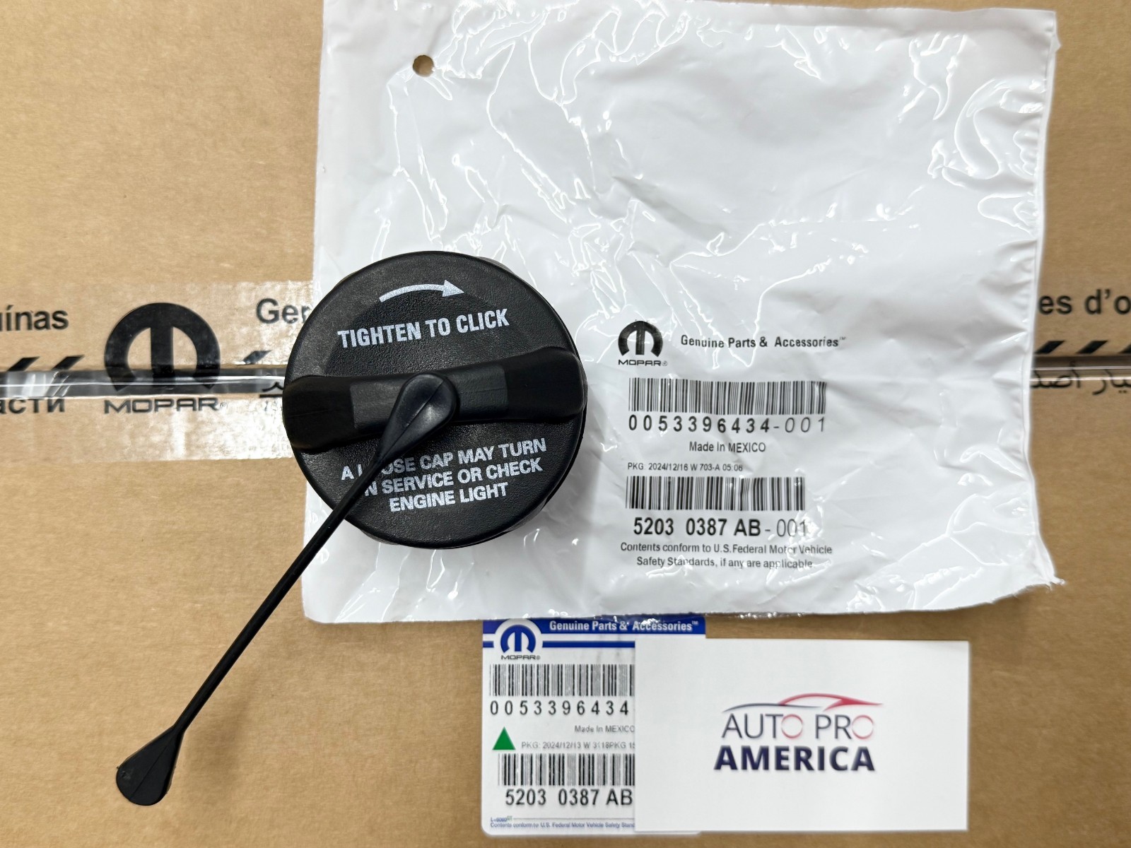 Gasoline Gas Fuel Cap 2003-2018 Jeep Wrangler JK BODY STYLE MOPAR GENUINE OEM