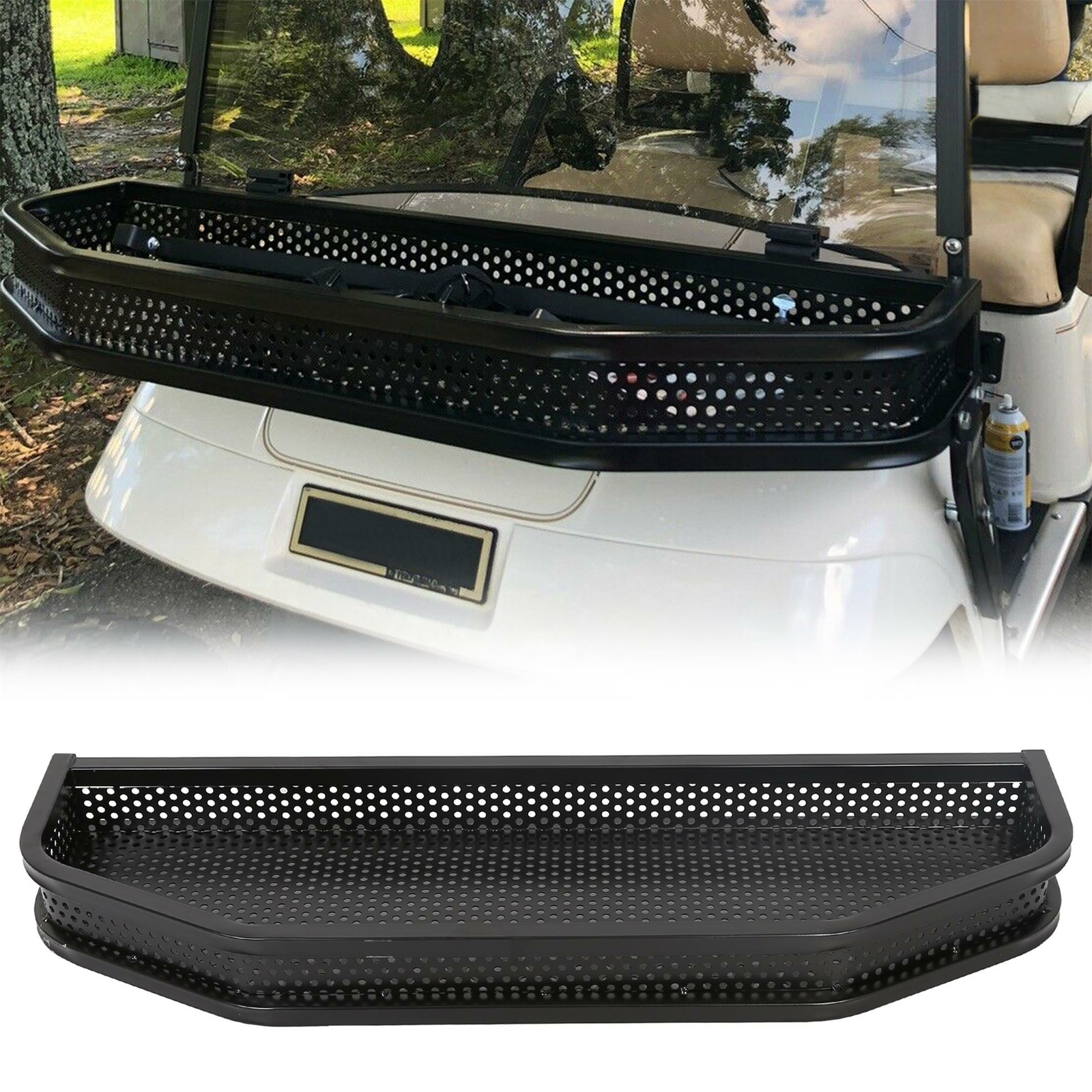 Heavy Duty Front Clay / Cargo Basket For EZGO TXT Golf Cart w/ Mounting Brackets