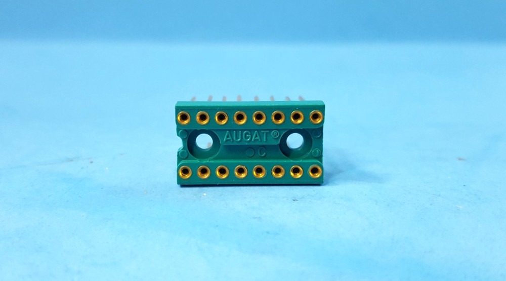 2pcs- IC Socket, 16PIN, GOLD, 0.3", AUGAT, Wire Wrap