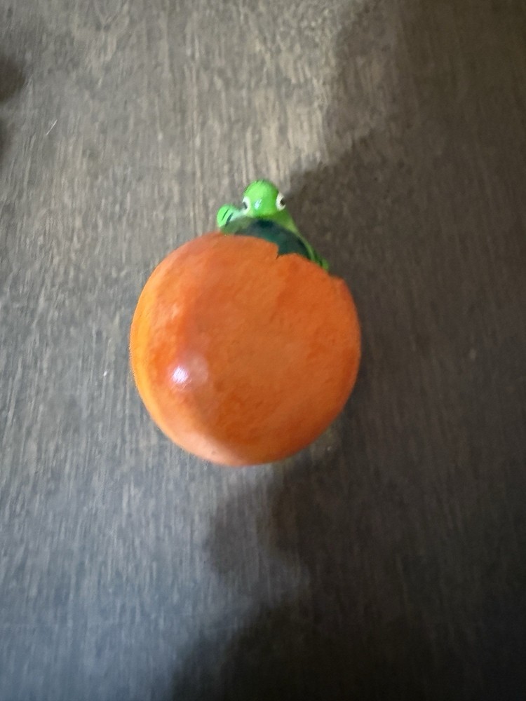 Hatching Turtle Figurine Orange Egg Green Turtle Just Under 2"