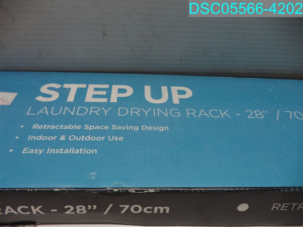 Step Up Laundry Drying Rack 28" Wall Mounted Retractable Clothes Drying Rack