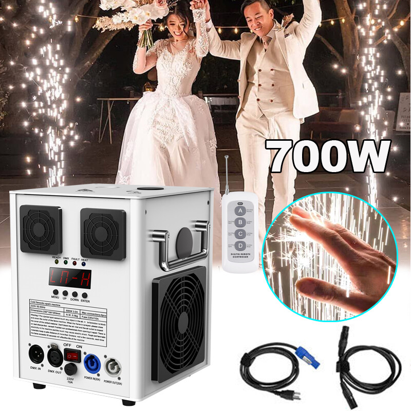 700W Cold Spark Machine DMX Firework Machine Stage Effect Wedding Party Remote