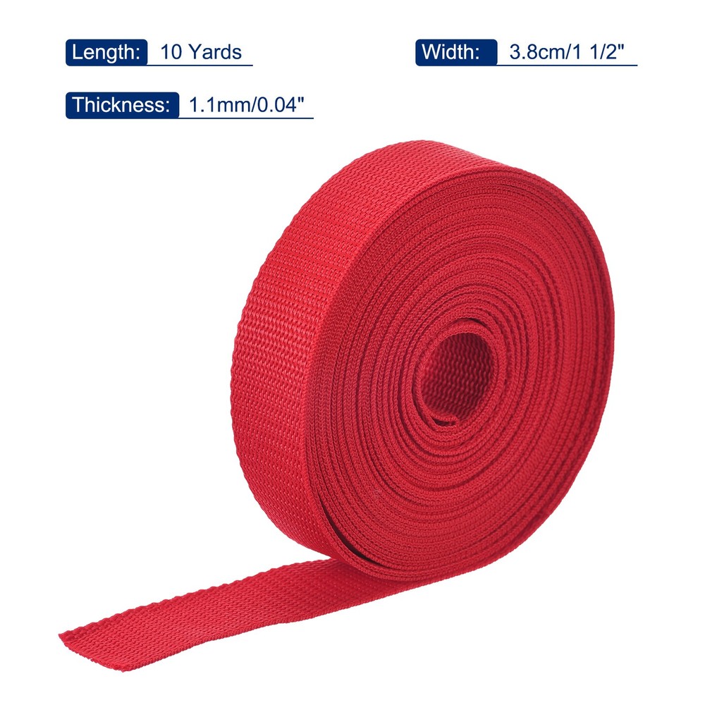 Lightweight Polypropylene Webbing Strap 3.8cm 10 Yard Red