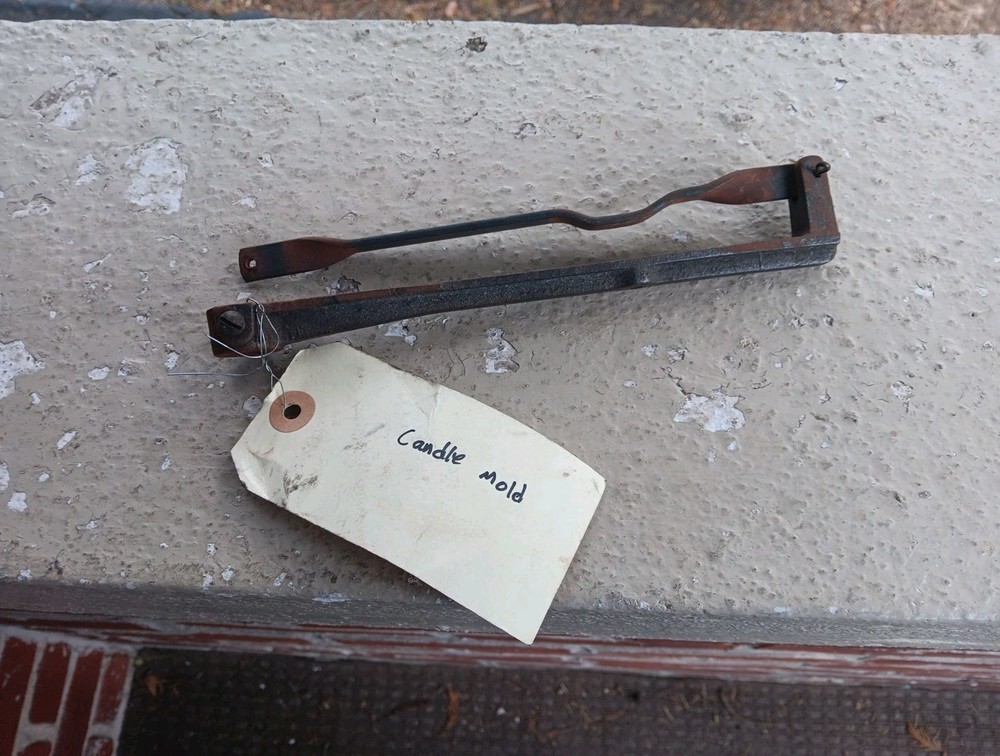 VINTAGE CANDLE MOLD TOOL HANDLE WROUGHT IRON