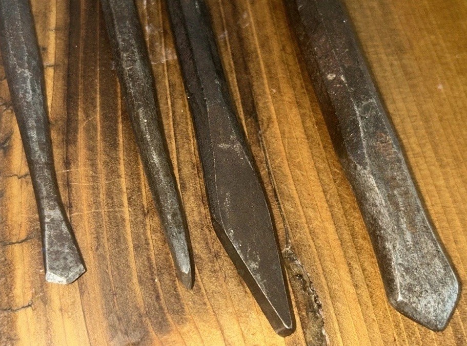 Cold Chisel mixed size lot flat & cape chisels,machinist blacksmith tools (11)