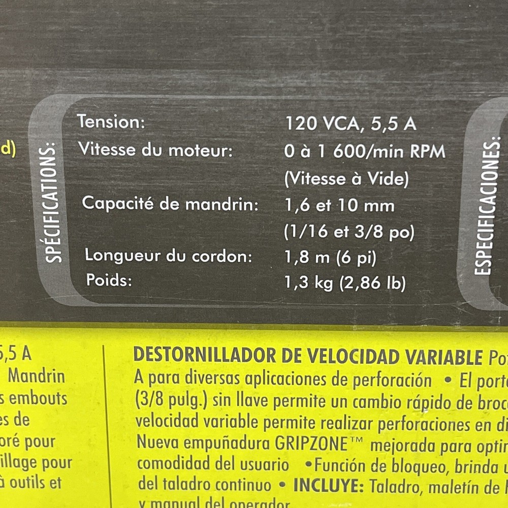 Ryobi D43K Variable Speed 3/8" Compact Drill/Driver Keyless Chuck w/ Tool Bag