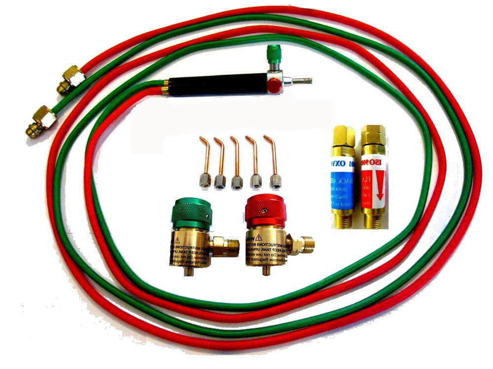 Jewelers Little Torch w/ Regulators, Flash Arrestors, 5 tips Smith TYPE