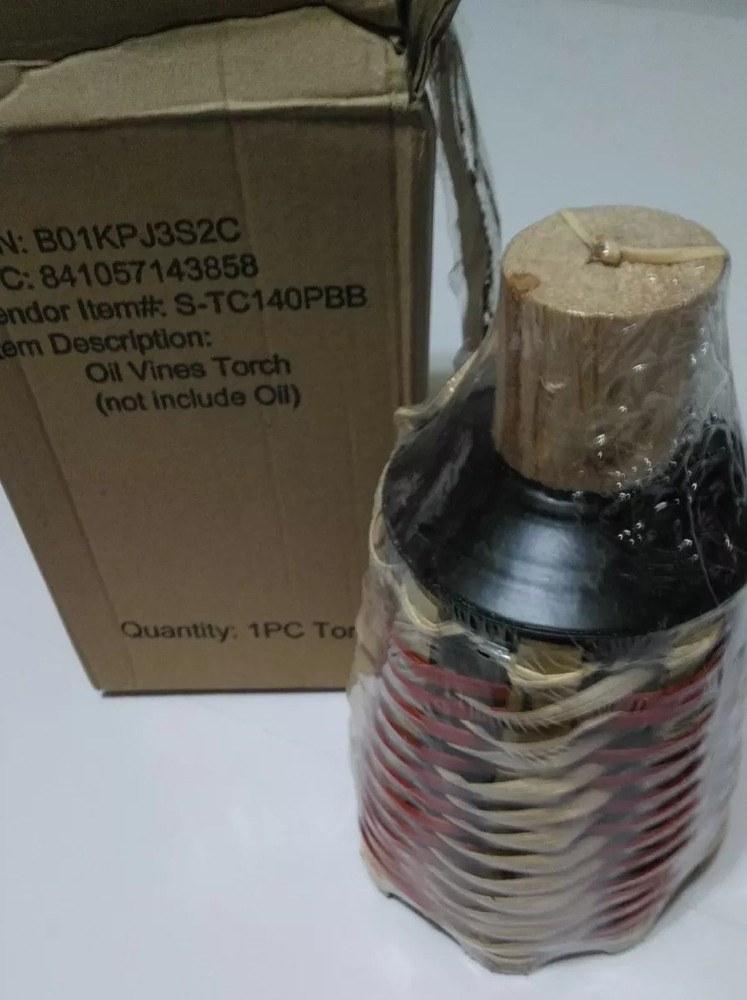 Sunjoy Oil Vines Tabletop Torch Wicker Torch