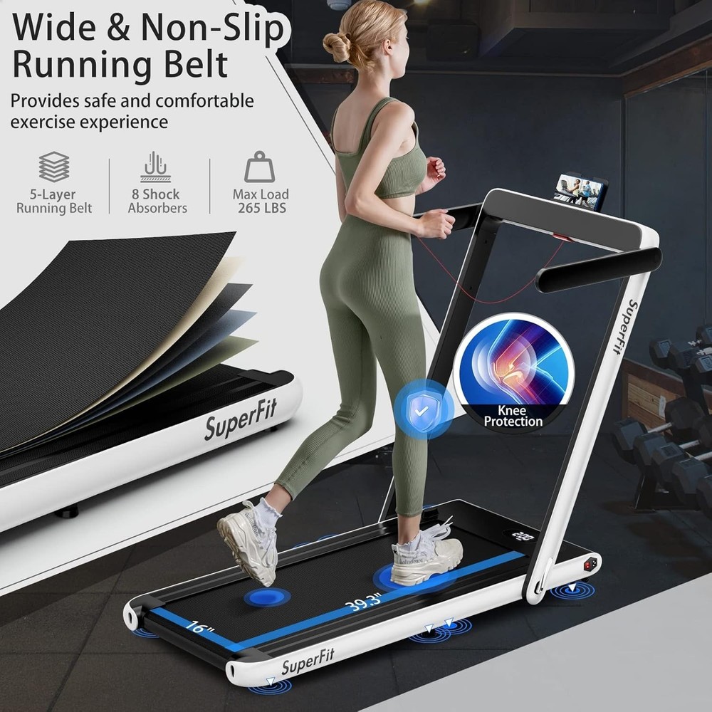 Compact 2-in-1 Under Desk Folding Treadmill with App Control for Home Office