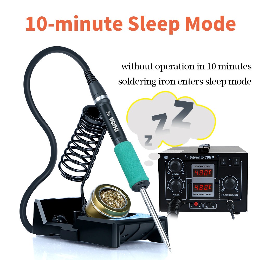 670W 706-II Soldering Station T12 2 in 1 LCD Hot Air Rapid Heating Welding Tools