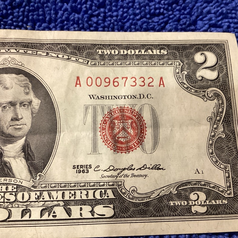 1963 2 dollar bill red seal