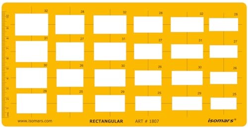 Rectangular Shapes Template Stencil Drafting Jewellery Design Tool 242x123mm