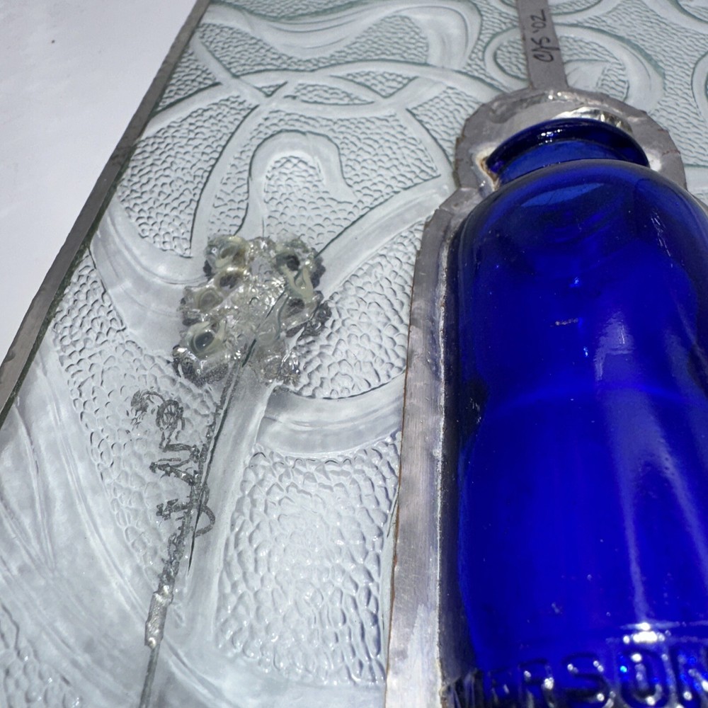 Hanging Glass Window Panel Cobalt Blue Bud Vase