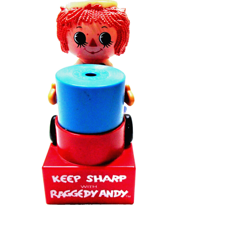 1970s Plastic Raggedy Andy Pencil Sharpener