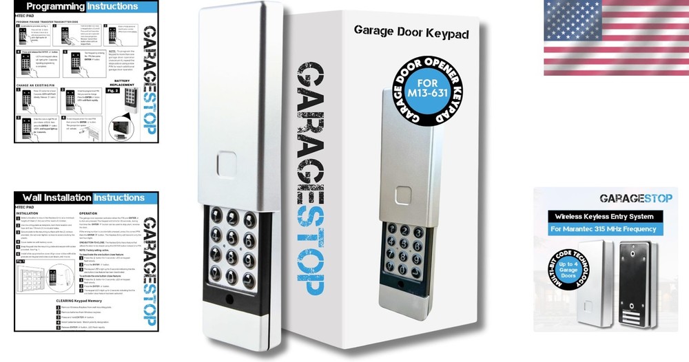 Multi-Door Wireless Garage Keypad by Marantec: Secure and Convenient Access