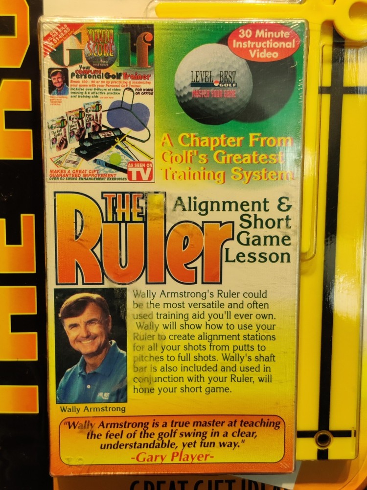 The Ruler Golf Practice Aid by Gary Player Putting Alignment Tool & VHS New